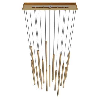 Filmore Ave 17-Light Modern Aged Brass Linear Pendant Light