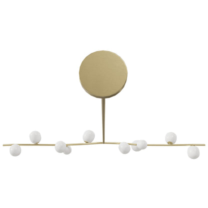 Hampton 10-Light Brushed Brass with White Glass Chandelier