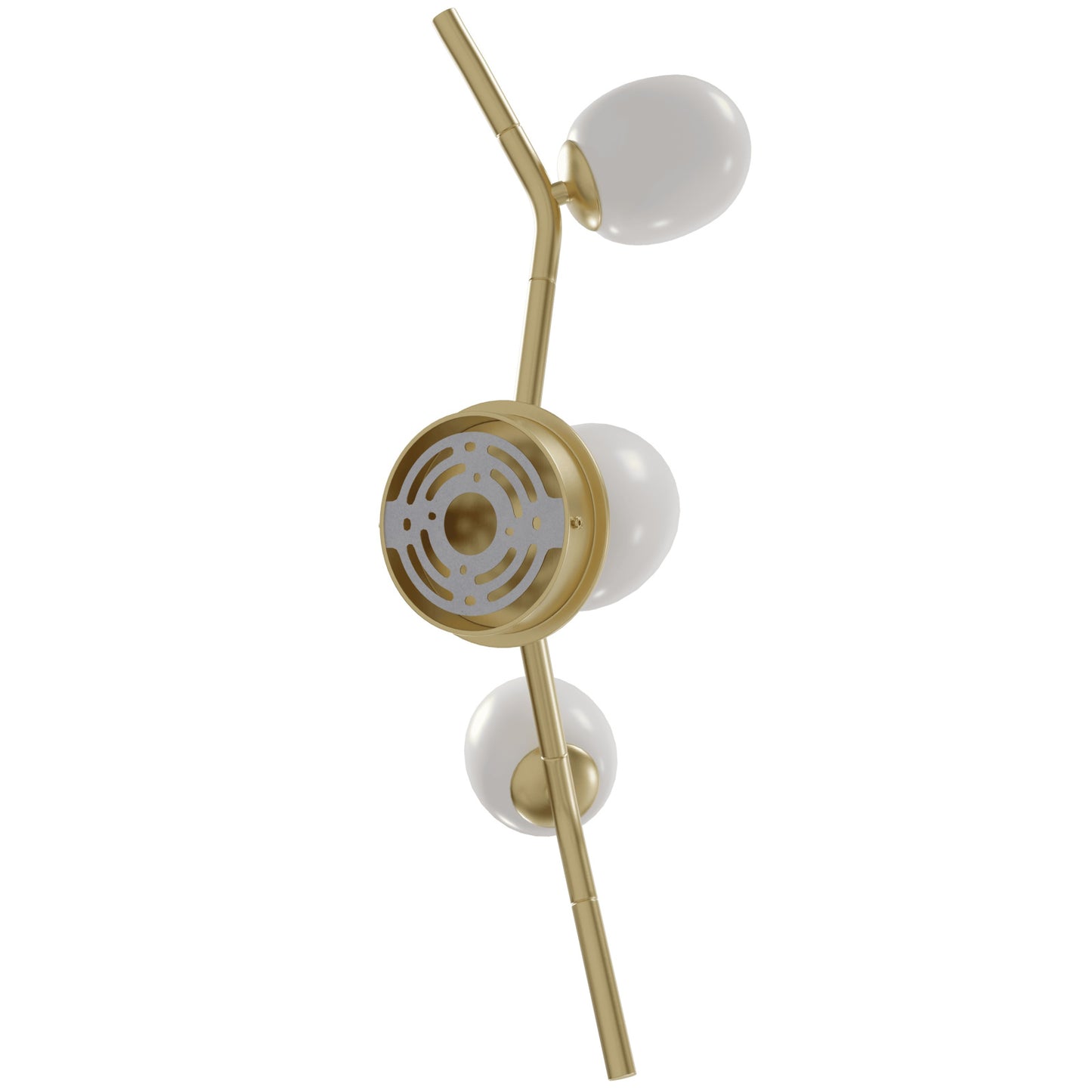 Hampton 3-Light Brushed Brass with White Glass Wall Sconce