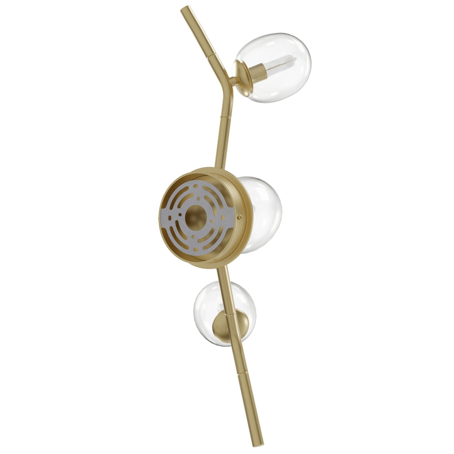 Hampton 3-Light Brushed Brass with Clear Glass Wall Sconce