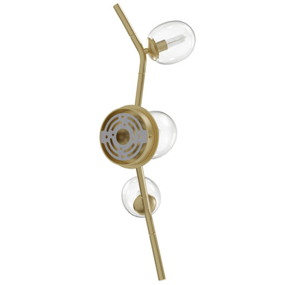 Hampton 3-Light Brushed Brass with Clear Glass Wall Sconce