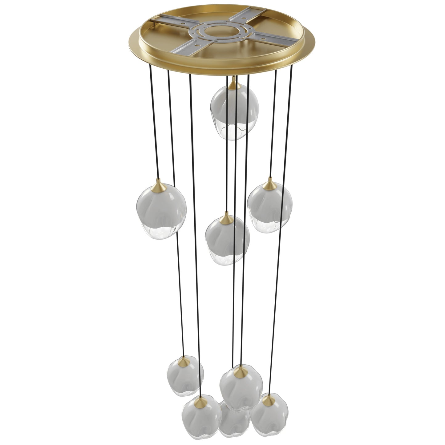 Sonoma Ave 9-Light White & Clear Globe Pendant Light