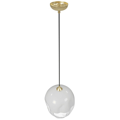 Sonoma Ave 1-Light 11.8" White & Clear Globe Pendant Light