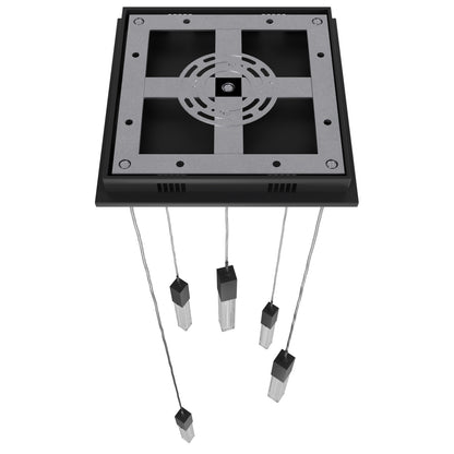 Boa 5-Light LED Matte Black Studded Glass Pendant Light