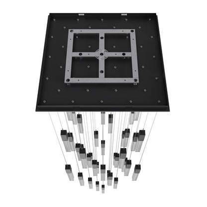 Boa 41-Light LED Matte Black Studded Glass Pendant Light