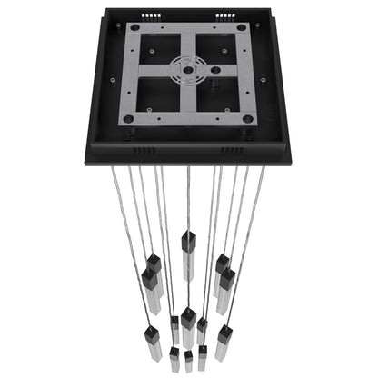 Boa 13-Light LED Matte Black Studded Glass Pendant Light