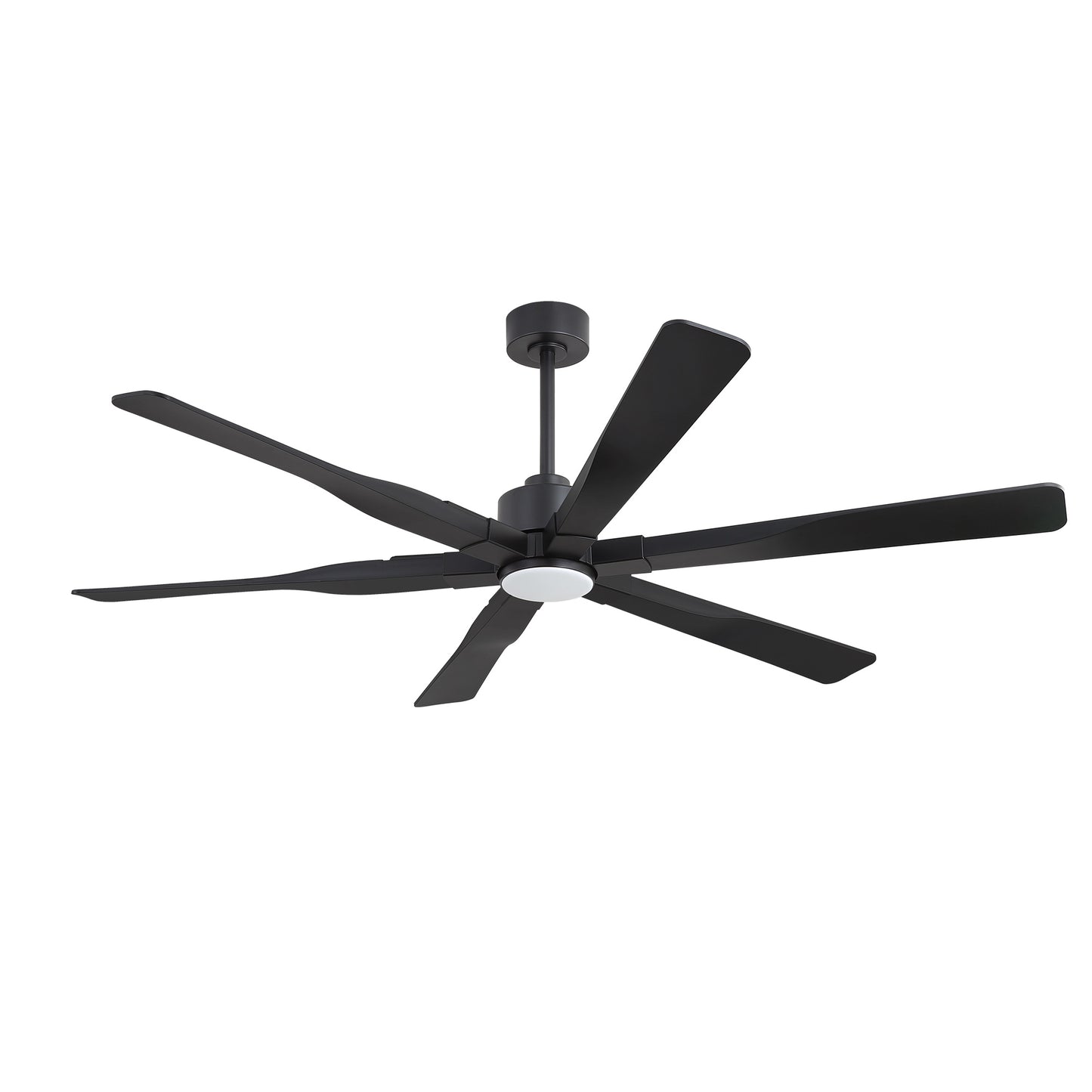 68" Matte Black Ceiling Fan with LED Light and Remote – 6-Blade Modern Fan
