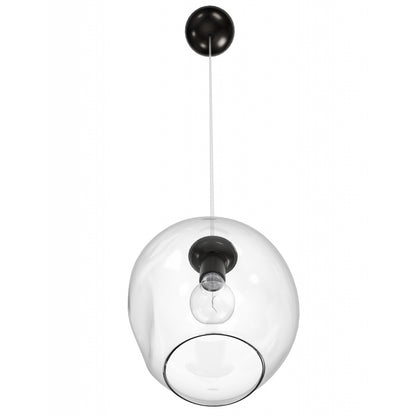 Fairfax Ave 1-Light Dark Bronze Hand-Blown Glass Pendant
