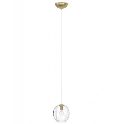 Fairfax Ave 1-Light Brushed Brass Hand-Blown Glass Pendant