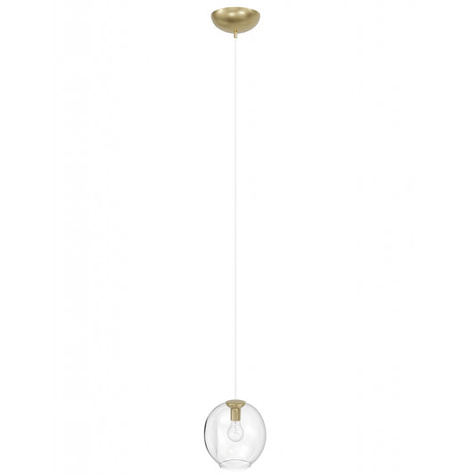 Fairfax Ave 1-Light Brushed Brass Hand-Blown Glass Pendant
