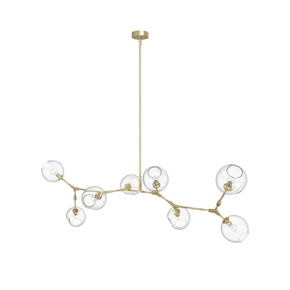 Fairfax Ave 8-Light Brushed Brass Hand-Blown Glass Chandelier