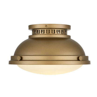 Halo 1-Light 11" Polished Brass Flush Mount Ceiling Light