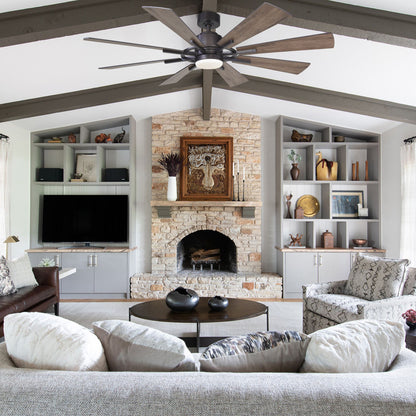 60" Farmhouse Ceiling Fan with Light & Remote – 8-Blade, Quiet DC Motor, Indoor/Outdoor