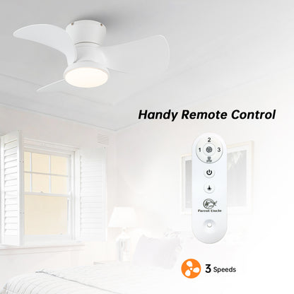 BreezeLite 31" Modern White Flush Mount LED Ceiling Fan