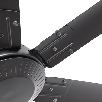 Ceiling Fan Modern 120" Industrial 6-Blade Black Metal