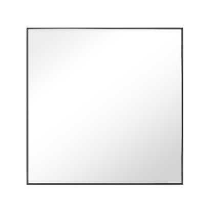 Wall Mirror Modern 30x30" Black Framed Beveled Glass
