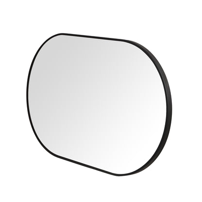 Wall Mirror 30x48" Modern Matte Black Framed Oval