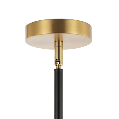 Modern Chandelier Sputnik Black Brass 12-Light Opal Glass