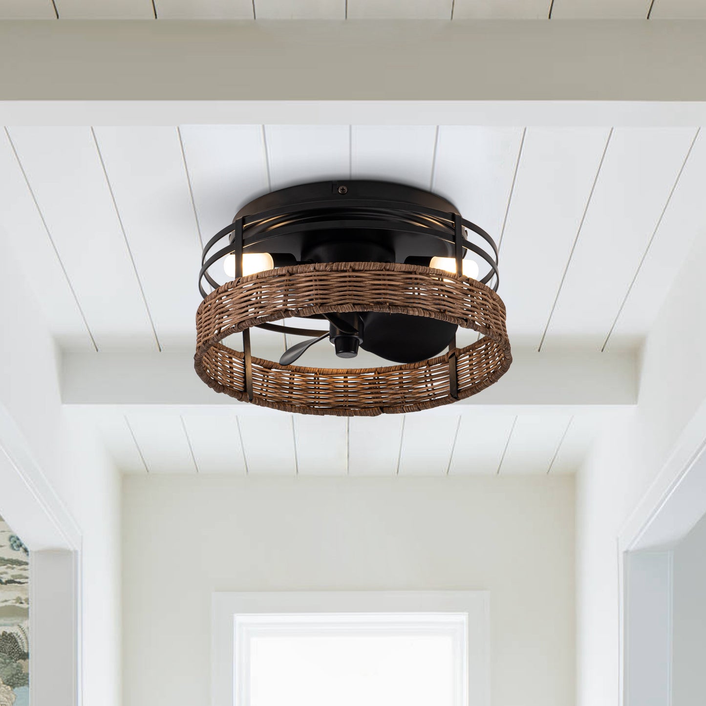 13" 3-Light 3-Blade Rustic Farmhouse Ceiling Fan with Light