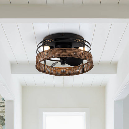13" 3-Light 3-Blade Rustic Farmhouse Ceiling Fan with Light