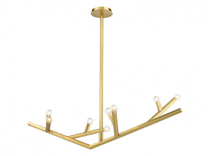 The Oaks Brushed Brass Linear 8-Light Branch Chandelier