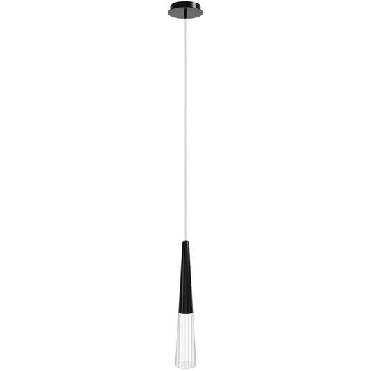 Encino 1-Light Crystal and Gun Metal Pendant Light