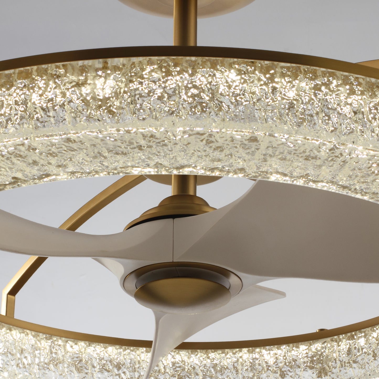 33" Perimost Gold Crystal LED Ceiling Fan