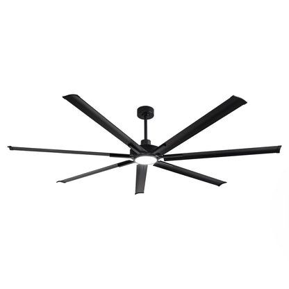 Ceiling Fan Industrial 84" Modern Black 7-Blade LED Light