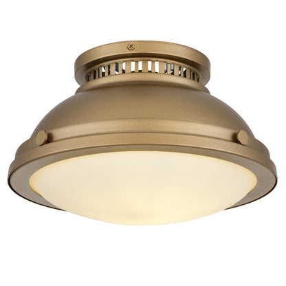 Halo 1-Light 11" Polished Brass Flush Mount Ceiling Light