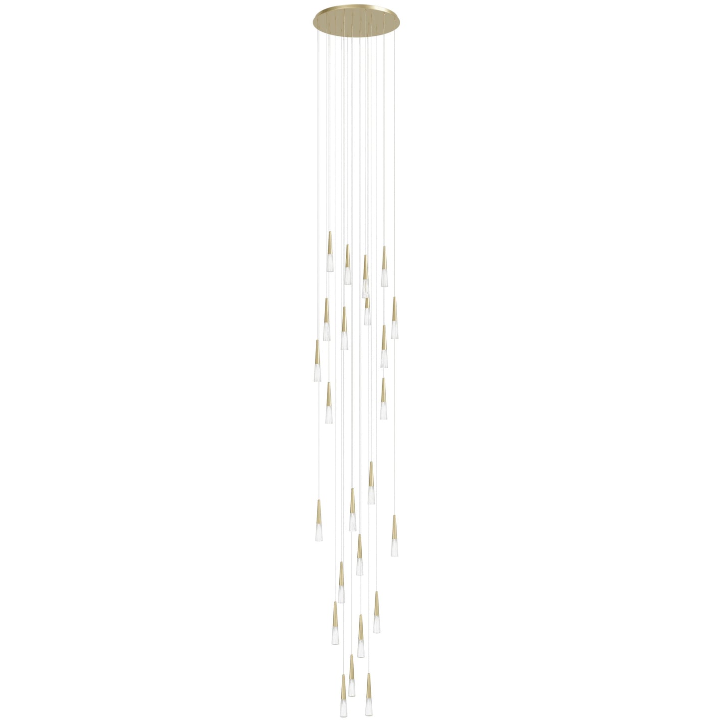 Encino 25-Light Crystal and Brushed Brass Pendant Light