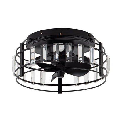 13" 3-Light 3-Blade Modern Crystal Ceiling Fan with Light