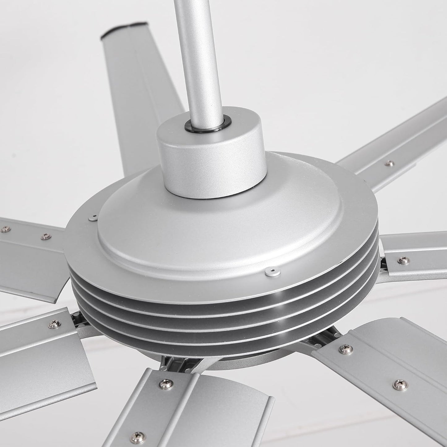 Ceiling Fan Industrial 100" Modern Silver 7-Blade LED Light
