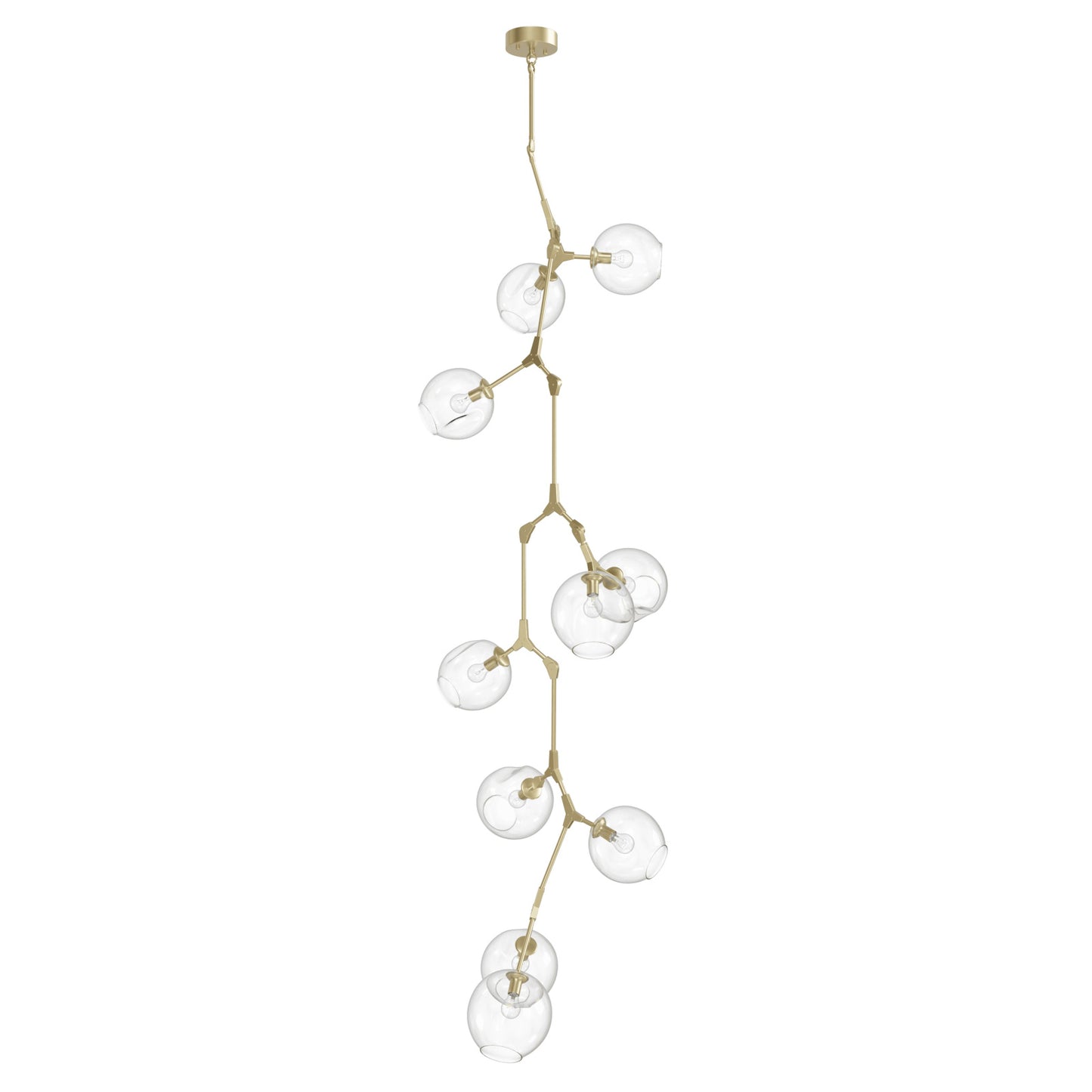 Fairfax Ave 10-Light Brushed Brass Hand-Blown Glass Chandelier