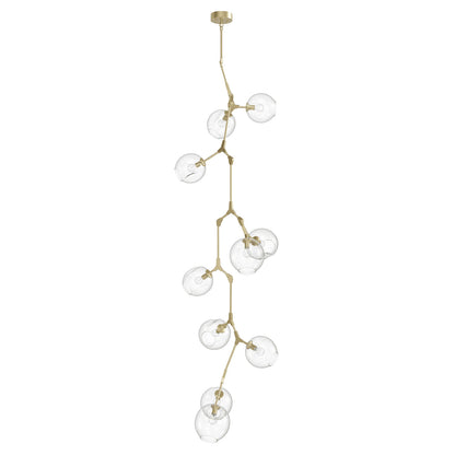 Fairfax Ave 10-Light Brushed Brass Hand-Blown Glass Chandelier