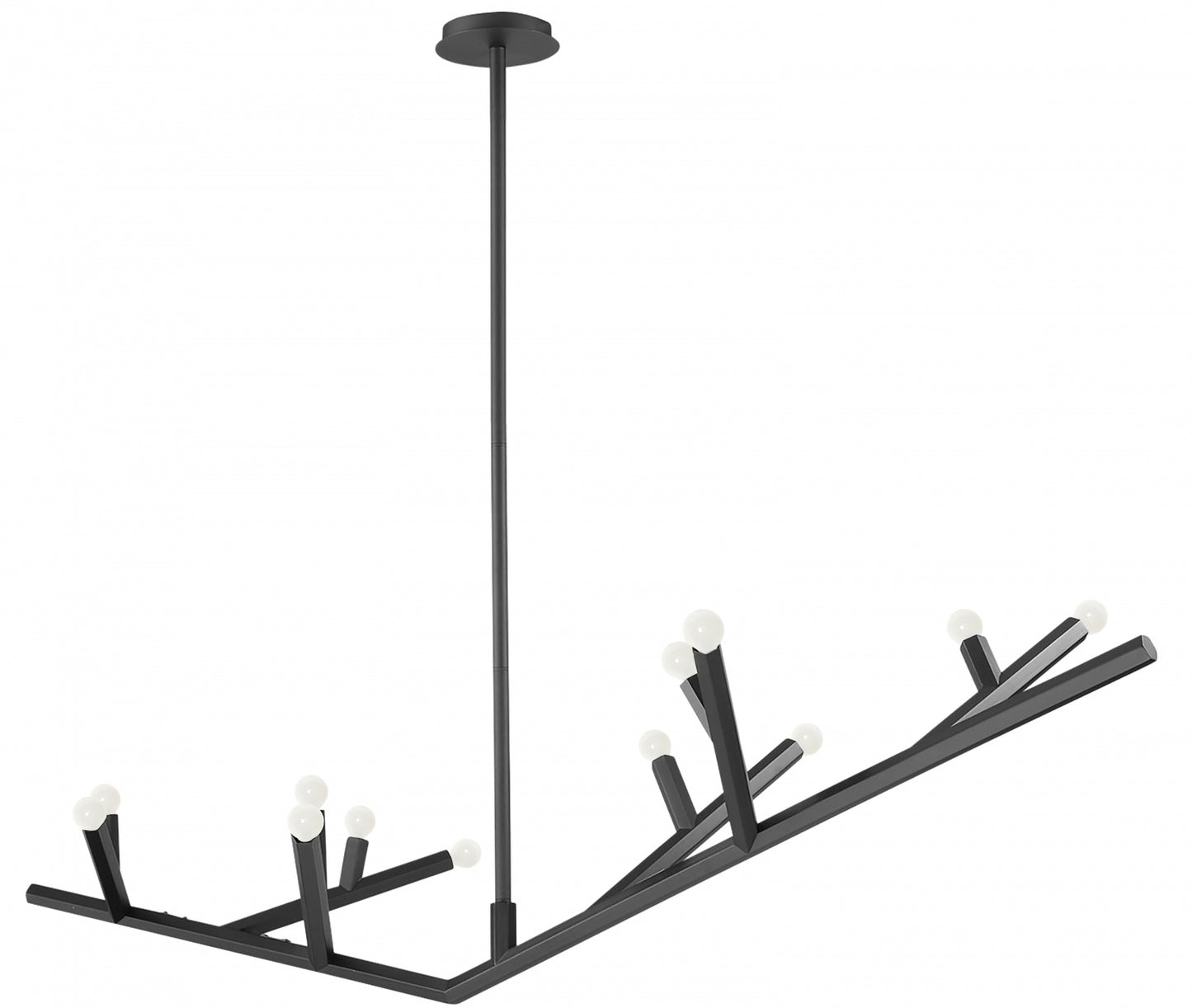 The Oaks Matte Black Linear 12-Light Branch Chandelier