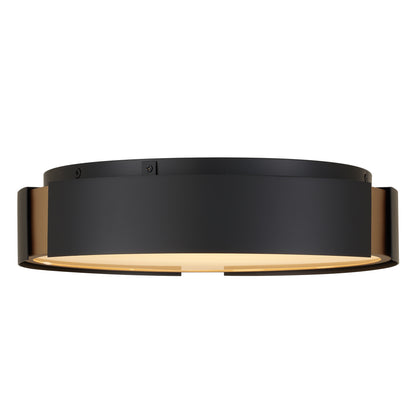 Ember 13" Matte Black with Brass LED Flush Mount Ceiling Light
