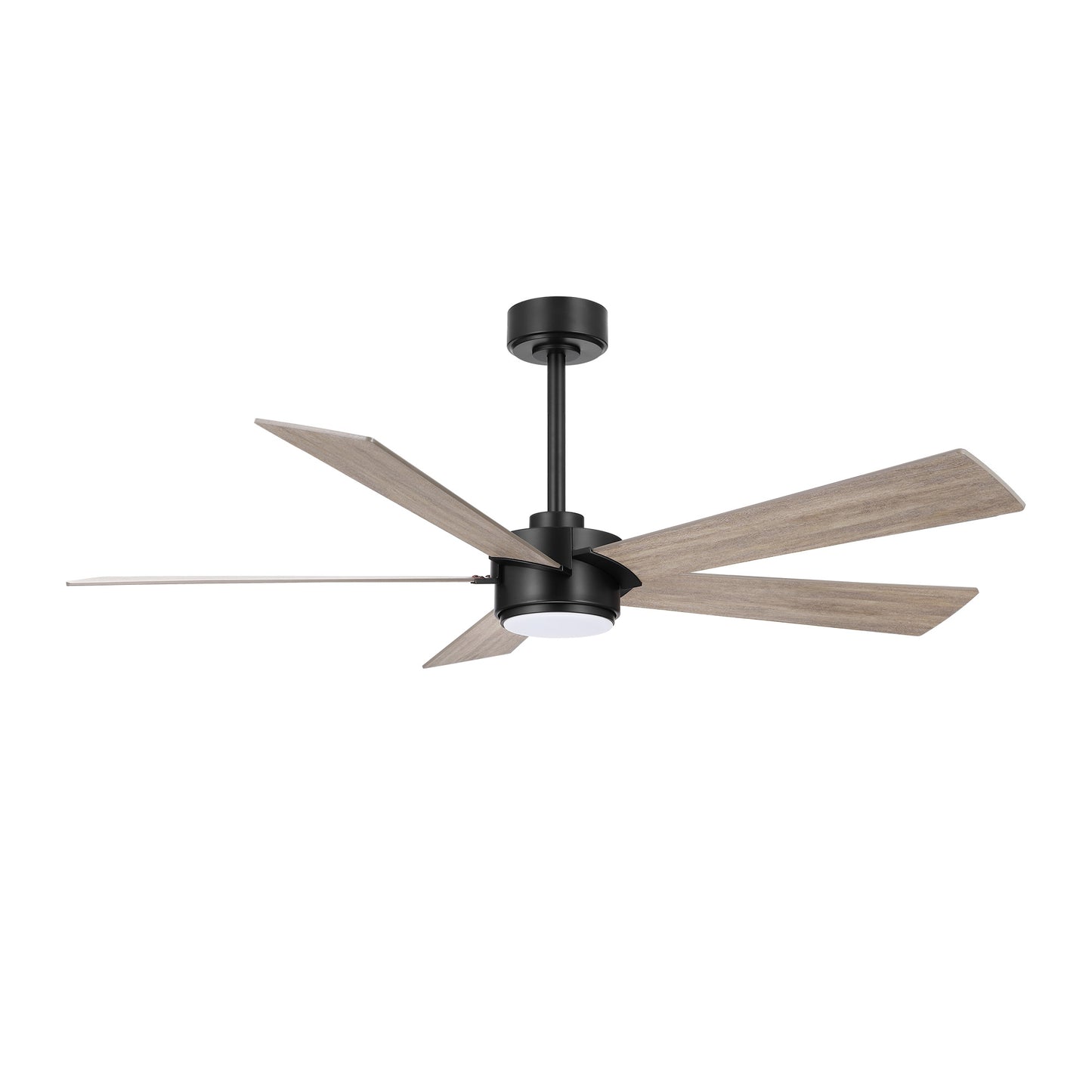 64" Black & Wood Ceiling Fan with Light & Remote – Modern 6-Speed, Quiet DC Motor