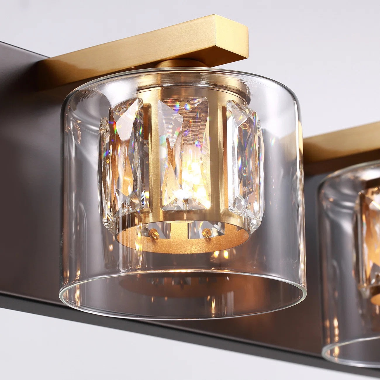 Kolt Black & Gold Traditional 3-Light Bathroom Vanity Light