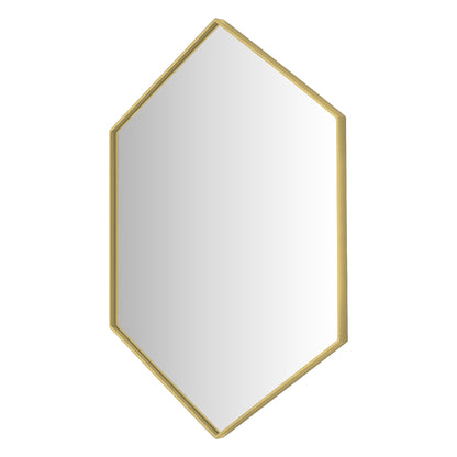 Wall Mirror 24x30" Modern Gold Hexagon Framed Mirror