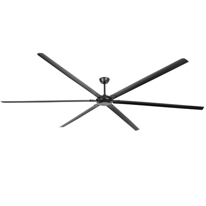 Ceiling Fan Modern 120" Industrial 6-Blade Black Metal
