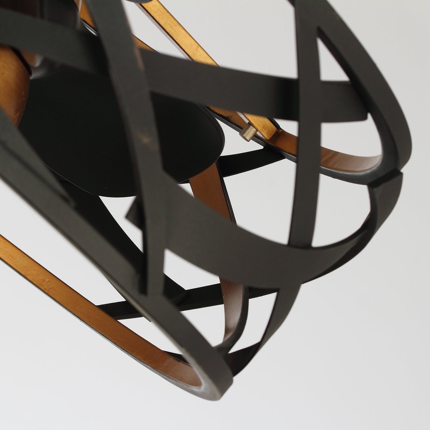 21" Modern Black Cage Ceiling Fan with LED Light
