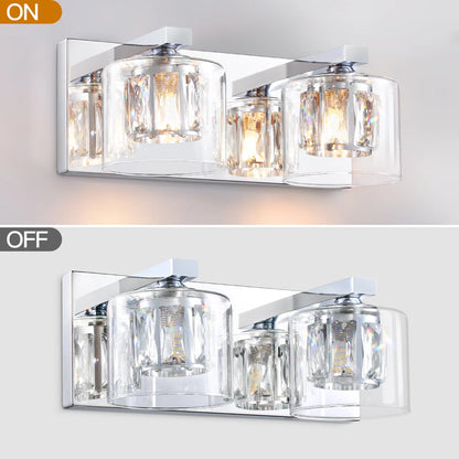Kolt Chrome Traditional 2-Light Bathroom Vanity Light