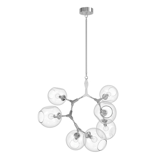 Fairfax Ave 7-Light Matte Chrome Hand-Blown Glass Chandelier