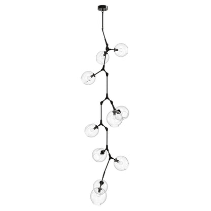 Fairfax Ave 10-Light Dark Bronze Hand-Blown Glass Chandelier