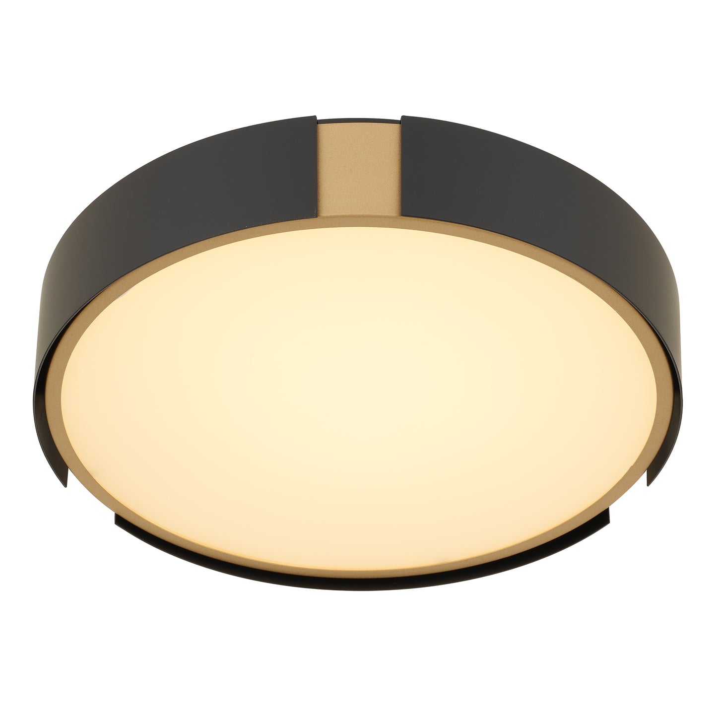 Ember 13" Matte Black with Brass LED Flush Mount Ceiling Light