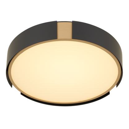 Ember 13" Matte Black with Brass LED Flush Mount Ceiling Light