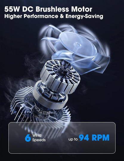 Ceiling Fan Modern 84" Industrial 7-Blade White Metal