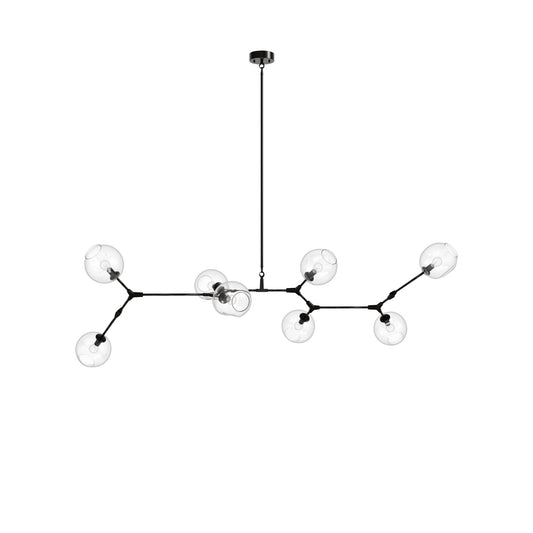 Fairfax Ave 8-Light Dark Bronze Hand-Blown Glass Chandelier