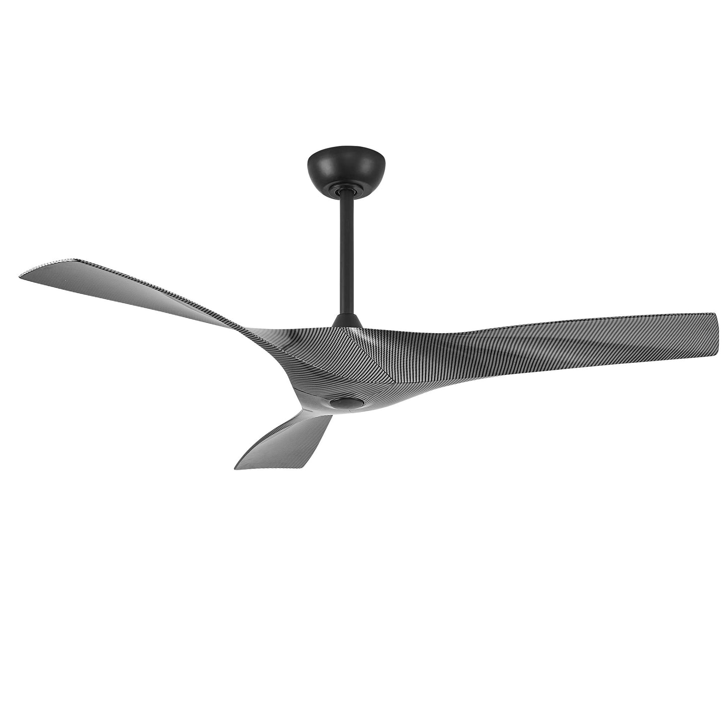 52" Ceiling Fan with Remote – Modern Black Fan No Light with DC Motor