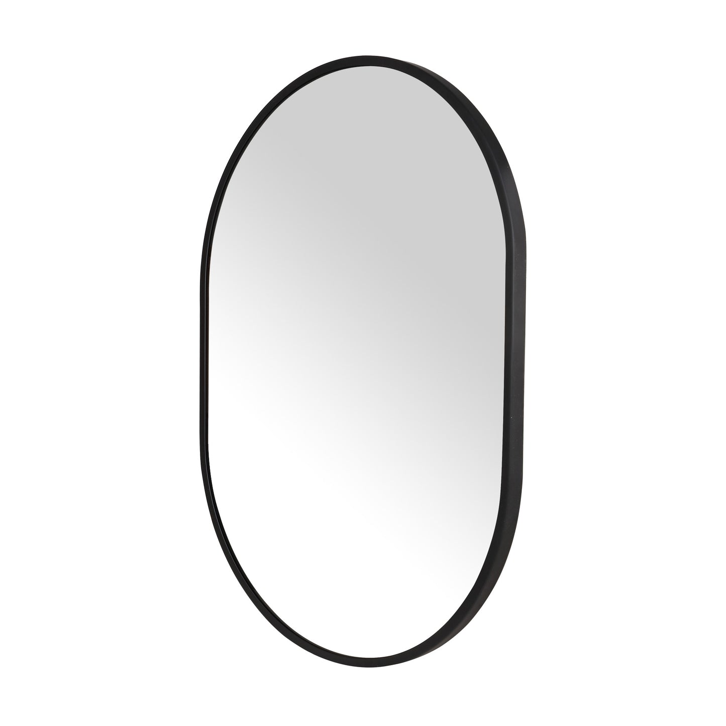 Wall Mirror 30x40" Modern Matte Black Framed Oval